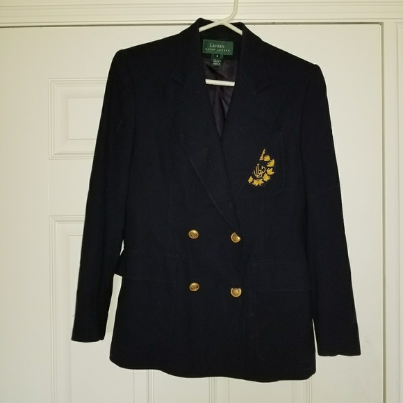ralph lauren womens blazer with crest